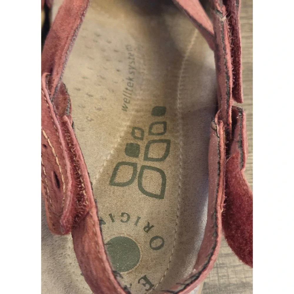 Earth Origins Sophie Strappy Sandals Womens Size 9.5 Wide‎ Pink Hook & Loop